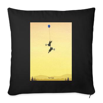 Floating Mice Adventure - Sofa pillowcase 17,3'' x 17,3'' (45 x 45 cm) - black - Front