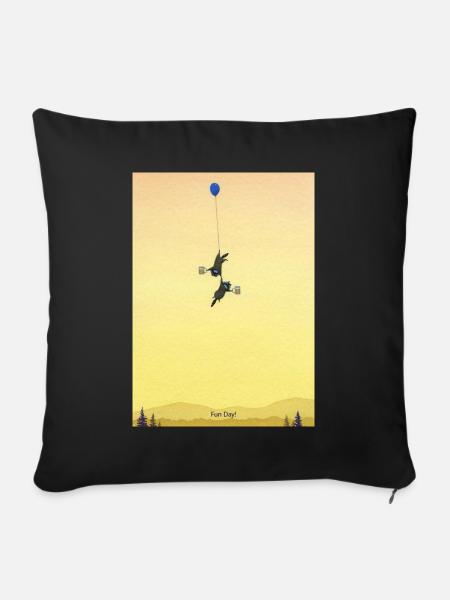 Schwimmende Mäuse-Abenteuer - Sofakissenbezug 45 x 45 cm - Schwarz
