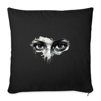 Eyes parti à l’égout - Housse de coussin décorative 45 x 45 cm - noir - Devant
