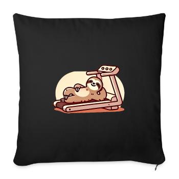 Paresseux détendu sur la conception du tapis roulant - Housse de coussin décorative 45 x 45 cm - noir - Devant