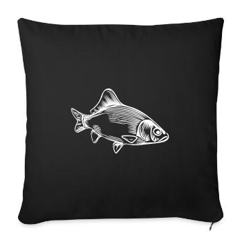 Vintage carp - fierce carp fish - Sofa pillowcase 17,3'' x 17,3'' (45 x 45 cm) - black - Front