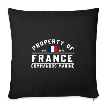 Propriété de France Commandos Marine - Housse de coussin décorative 45 x 45 cm - noir - Devant