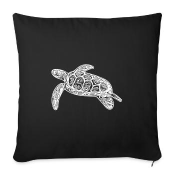 Small floating turtle - Sofa pillowcase 17,3'' x 17,3'' (45 x 45 cm) - black - Front