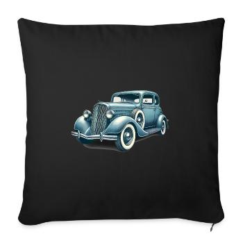Vintage Classic Car Illustration - Sofa pillowcase 17,3'' x 17,3'' (45 x 45 cm) - black - Front