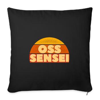 Oss sensei - judo gift idea - Sofa pillowcase 17,3'' x 17,3'' (45 x 45 cm) - black - Front