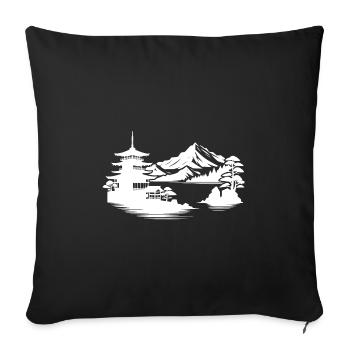 Japanese House Asian Landscape Design - Sofa pillowcase 17,3'' x 17,3'' (45 x 45 cm) - black - Front