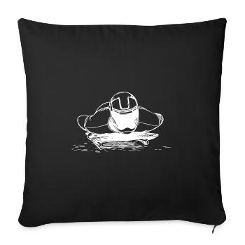 Brave skeleton rider in the ice channel - Sofa pillowcase 17,3'' x 17,3'' (45 x 45 cm) - black - Front