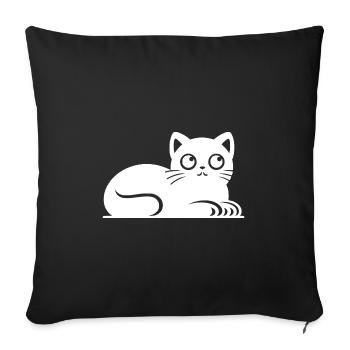Little fat cat Drawing - Sofa pillowcase 17,3'' x 17,3'' (45 x 45 cm) - black - Front