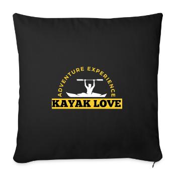 kayak love canoë retro - Housse de coussin décorative 45 x 45 cm - noir - Devant