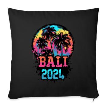 Bali 2024 Team Palm Trees Multicolored - Sofa pillowcase 17,3'' x 17,3'' (45 x 45 cm) - black - Front