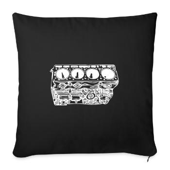 Engine block cylinder displacement fan - Sofa pillowcase 17,3'' x 17,3'' (45 x 45 cm) - black - Front