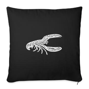 Small Crab Vintage Crab Lobster - Sofa pillowcase 17,3'' x 17,3'' (45 x 45 cm) - black - Front