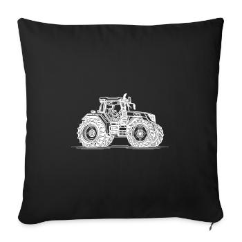 Passion farm tractor for farmers - Sofa pillowcase 17,3'' x 17,3'' (45 x 45 cm) - black - Front