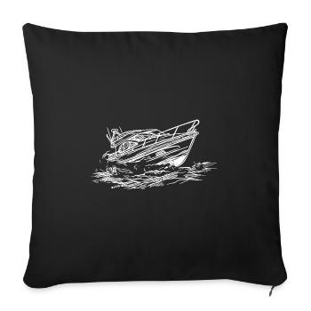 Fast ship for cool captains and skippers - Sofa pillowcase 17,3'' x 17,3'' (45 x 45 cm) - black - Front