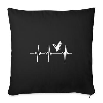 Heartbeat for eagles on broad wings - Sofa pillowcase 17,3'' x 17,3'' (45 x 45 cm) - black - Front