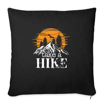 Take a Hike camping hiking wilderness fireplace - Sofa pillowcase 17,3'' x 17,3'' (45 x 45 cm) - black - Front