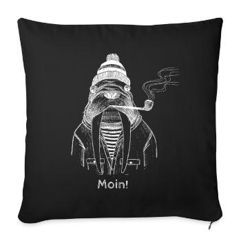 Moin Käpt‘n! - Sofakissenbezug 45 x 45 cm - Schwarz - Vorne