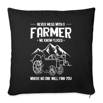 Farm Farmer Farming - Sofa pillowcase 17,3'' x 17,3'' (45 x 45 cm) - black - Front