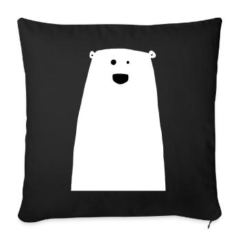 Freundliche Eisbär Zeichnung - Sofakissenbezug 45 x 45 cm - Schwarz - Vorne