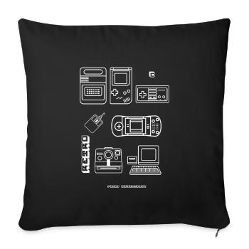 Retro Game Blueprint Nerd PC Game 8bit Console lol - Housse de coussin décorative 45 x 45 cm - noir - Devant