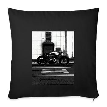 Urban Black and White Motorcycle Photo - Sofa pillowcase 17,3'' x 17,3'' (45 x 45 cm) - black - Front