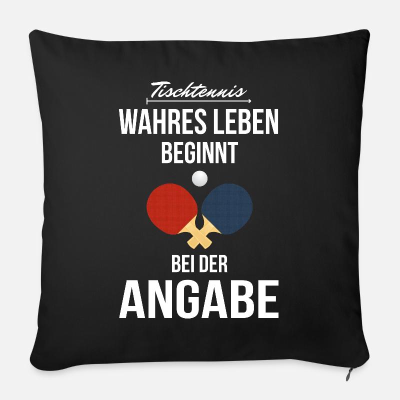 Tischtennis - Sofakissenbezug 45 x 45 cm - Schwarz