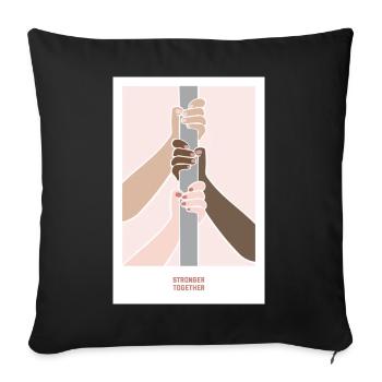 Stronger Together - Sofa pillowcase 17,3'' x 17,3'' (45 x 45 cm) - black - Front