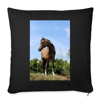 Horses T-shirt Gift Rider - Sofa pillowcase 17,3'' x 17,3'' (45 x 45 cm) - black - Front