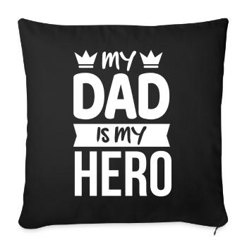 Papa père - Housse de coussin décorative 45 x 45 cm - noir - Devant