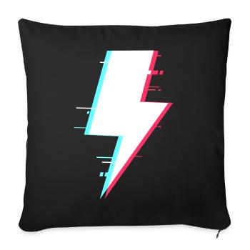 Blitzstil Retro Digitale Beleuchtung - Sofakissenbezug 45 x 45 cm - Schwarz - Vorne