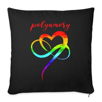Polyamorie Infinity Heart LGBTQ Liebe - Sofakissenbezug 45 x 45 cm - Schwarz - Vorne