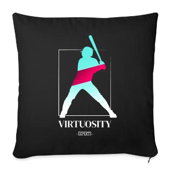 Baseball Player Baseball Design T-Shirt - Sofa pillowcase 17,3'' x 17,3'' (45 x 45 cm) - black - Front