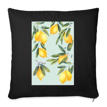 Lemons - Sofa pillowcase 17,3'' x 17,3'' (45 x 45 cm) - black - Front