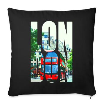 LONDON - Sofa pillowcase 17,3'' x 17,3'' (45 x 45 cm) - black - Front