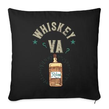 Whisky va ? Á rhum Bourbon Alcool Fête Vintage - Housse de coussin décorative 45 x 45 cm - noir - Devant