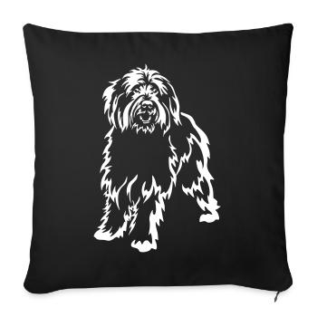 Sheep poodle "Black Edition" - Sofa pillowcase 17,3'' x 17,3'' (45 x 45 cm) - black - Front