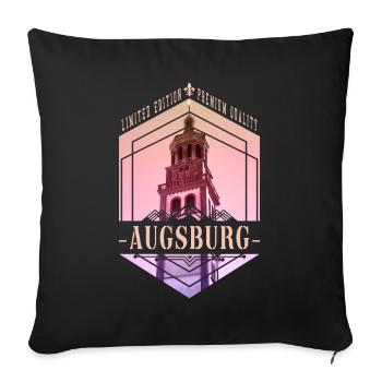 Augsburg Deutschland Stadt Skyline Heimat Liebe - Sofakissenbezug 45 x 45 cm - Schwarz - Vorne