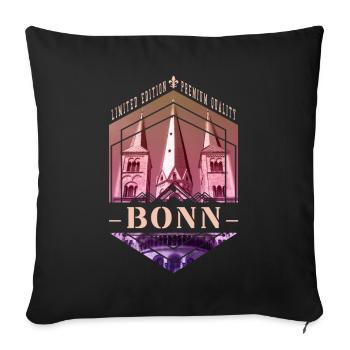 Bonn Deutschland Stadt Skyline Heimat Liebe - Sofakissenbezug 45 x 45 cm - Schwarz - Vorne