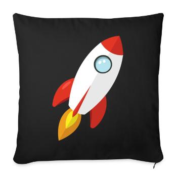 Rocket - Sofa pillowcase 17,3'' x 17,3'' (45 x 45 cm) - black - Front