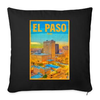 El Paso Skyline Retro - Sofa pillowcase 17,3'' x 17,3'' (45 x 45 cm) - black - Front