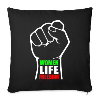Women life freedom - Housse de coussin décorative 45 x 45 cm - noir - Devant