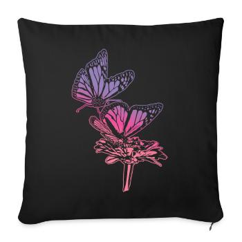 Monarch Butterfly Sketch Graphic Butterfly Lovers - Housse de coussin décorative 45 x 45 cm - noir - Devant