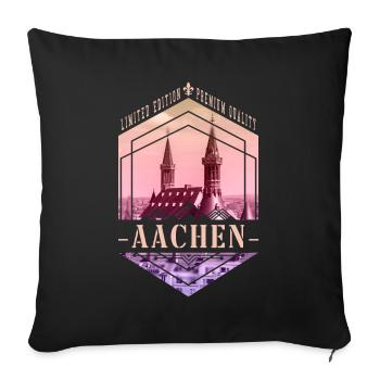 Aachen Germany City Skyline Home Love - Sofa pillowcase 17,3'' x 17,3'' (45 x 45 cm) - black - Front