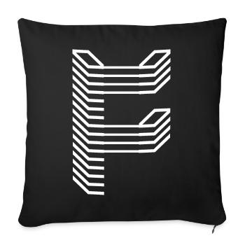 Unique Letter F Logo Design "White" - Sofa pillowcase 17,3'' x 17,3'' (45 x 45 cm) - black - Front