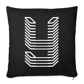 Unique Letter Y Logo Design « Blanc » - Housse de coussin décorative 45 x 45 cm - noir - Devant