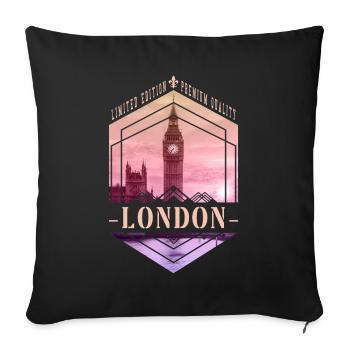 London England UK City Skyline Home Love - Sofa pillowcase 17,3'' x 17,3'' (45 x 45 cm) - black - Front