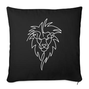 Esquisse du lion blanc - Housse de coussin décorative 45 x 45 cm - noir - Devant