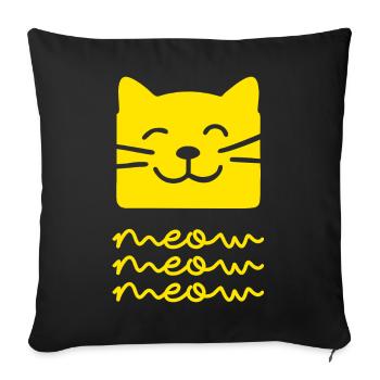 Meow Meow (dark) - Sofa pillowcase 17,3'' x 17,3'' (45 x 45 cm) - black - Front
