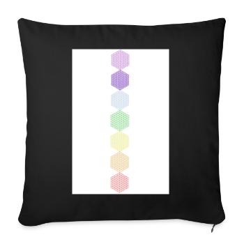Fleur de Vie - 5ème Dimension - Affiche 7 Chakras - Housse de coussin décorative 45 x 45 cm - noir - Devant