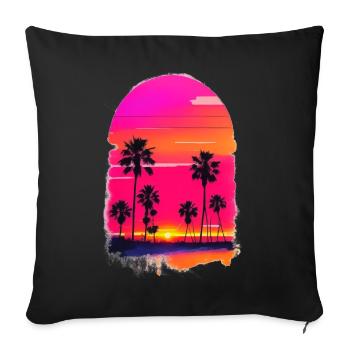 Sunset with Plamen - Sofa pillowcase 17,3'' x 17,3'' (45 x 45 cm) - black - Front